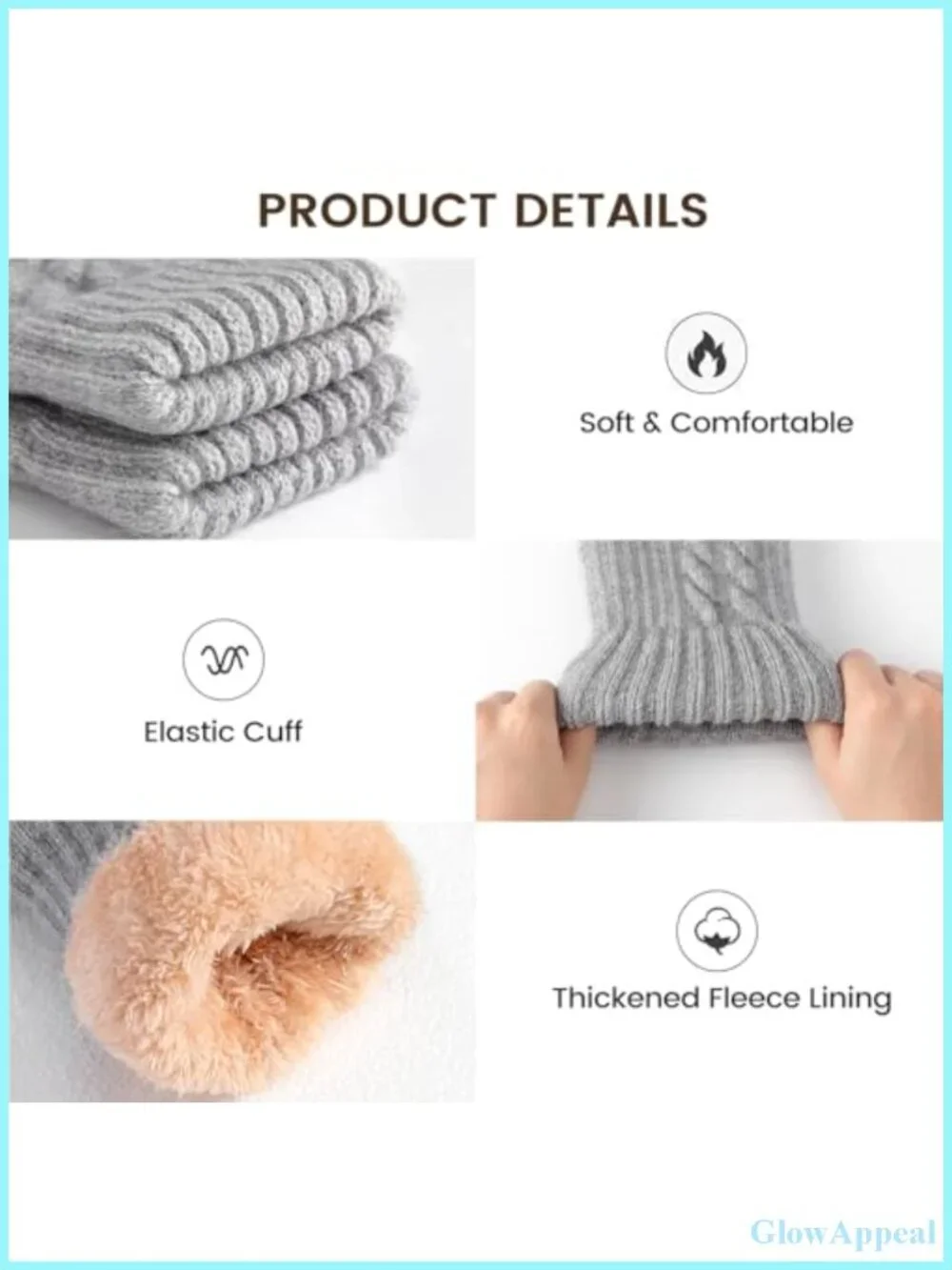 Touchscreen Fleece Lined Winter Gloves Women Thermal Knit Gloves